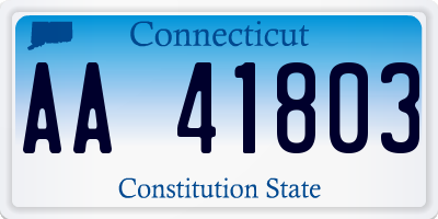 CT license plate AA41803