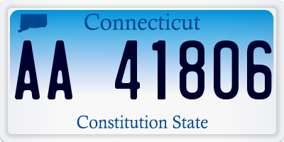 CT license plate AA41806