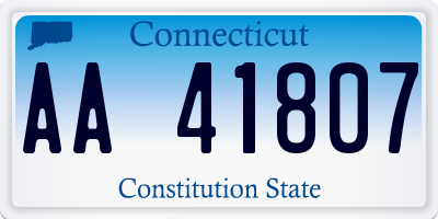 CT license plate AA41807