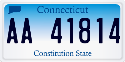 CT license plate AA41814