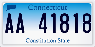 CT license plate AA41818