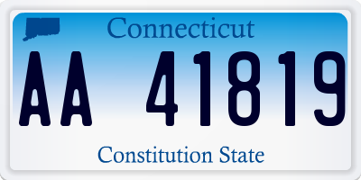 CT license plate AA41819