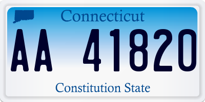 CT license plate AA41820