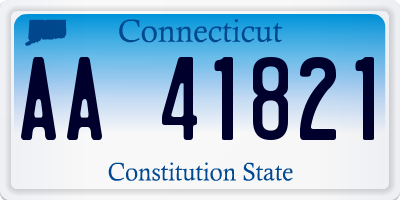 CT license plate AA41821