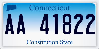 CT license plate AA41822