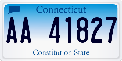 CT license plate AA41827