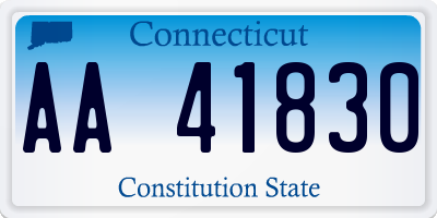 CT license plate AA41830