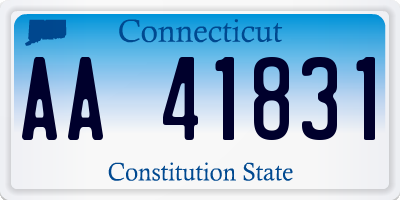 CT license plate AA41831