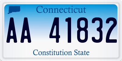 CT license plate AA41832