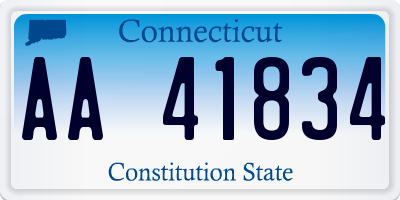 CT license plate AA41834