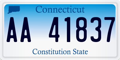 CT license plate AA41837