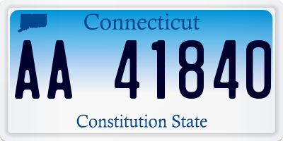 CT license plate AA41840