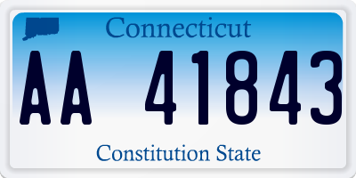 CT license plate AA41843