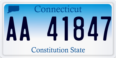 CT license plate AA41847