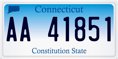 CT license plate AA41851