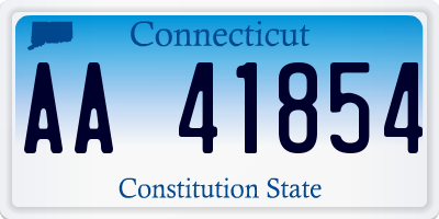 CT license plate AA41854