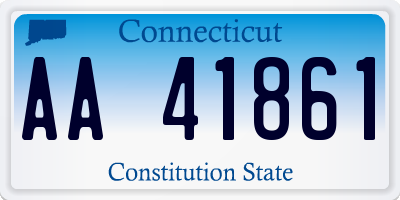 CT license plate AA41861