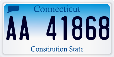 CT license plate AA41868