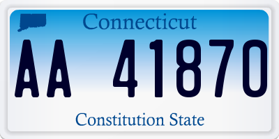 CT license plate AA41870