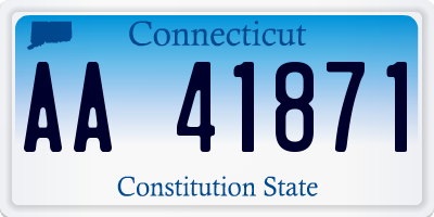 CT license plate AA41871