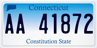 CT license plate AA41872