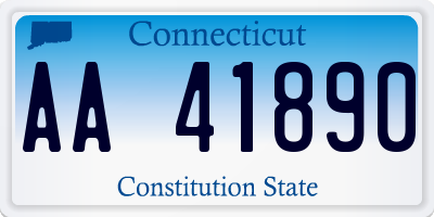 CT license plate AA41890