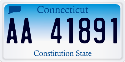 CT license plate AA41891