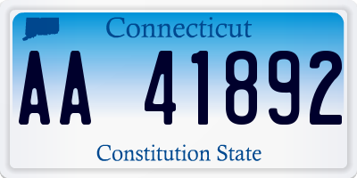 CT license plate AA41892