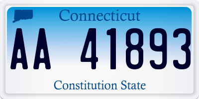 CT license plate AA41893