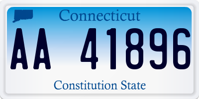 CT license plate AA41896