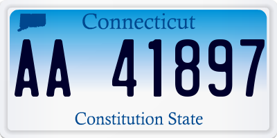 CT license plate AA41897