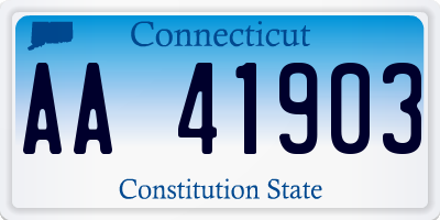 CT license plate AA41903