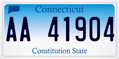 CT license plate AA41904