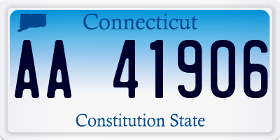 CT license plate AA41906