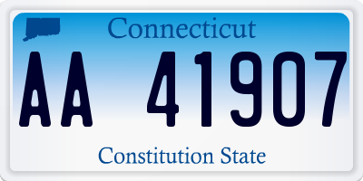 CT license plate AA41907