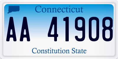 CT license plate AA41908