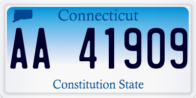 CT license plate AA41909