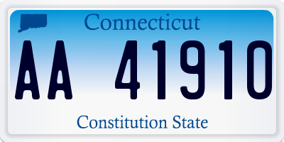 CT license plate AA41910