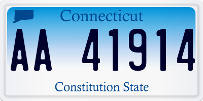 CT license plate AA41914