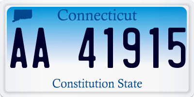 CT license plate AA41915