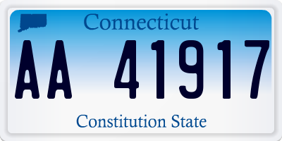 CT license plate AA41917