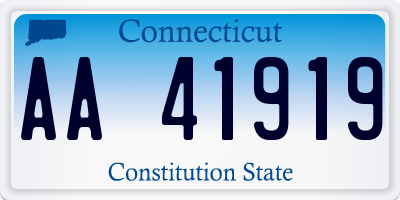 CT license plate AA41919