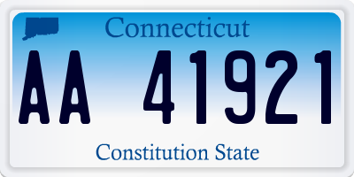 CT license plate AA41921