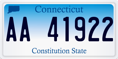 CT license plate AA41922