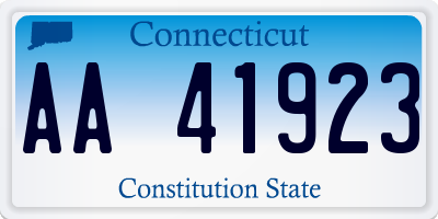 CT license plate AA41923