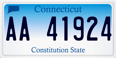 CT license plate AA41924