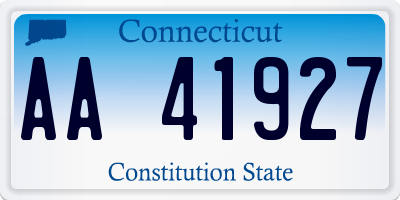 CT license plate AA41927