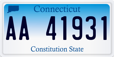 CT license plate AA41931