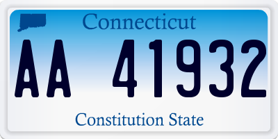 CT license plate AA41932