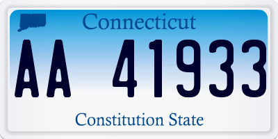 CT license plate AA41933